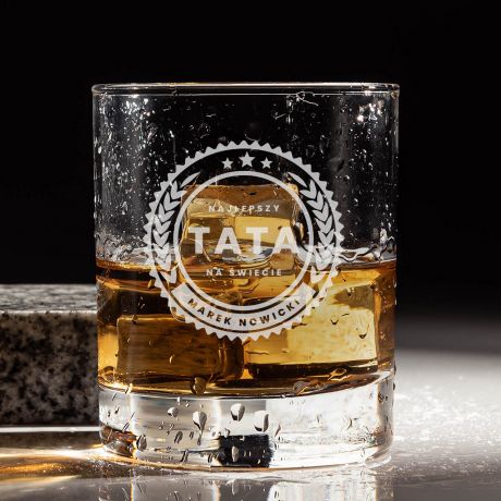 Grawerowana szklanka do whisky PREZENT DLA TATY upominek dla taty na dzie� ojca na dzie� taty gad�et dla taty