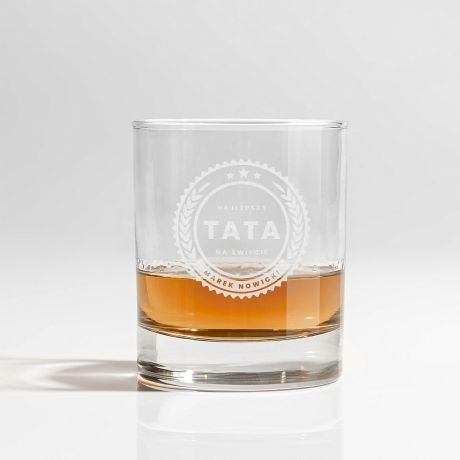 Grawerowana szklanka do whisky PREZENT DLA TATY upominek dla taty na dzie� ojca na dzie� taty gad�et dla taty