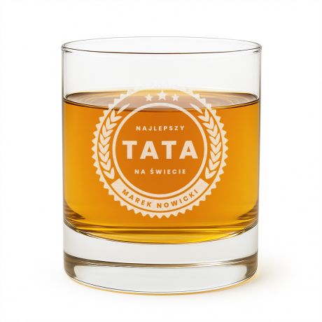 Grawerowana szklanka do whisky PREZENT DLA TATY upominek dla taty na dzie� ojca na dzie� taty gad�et dla taty