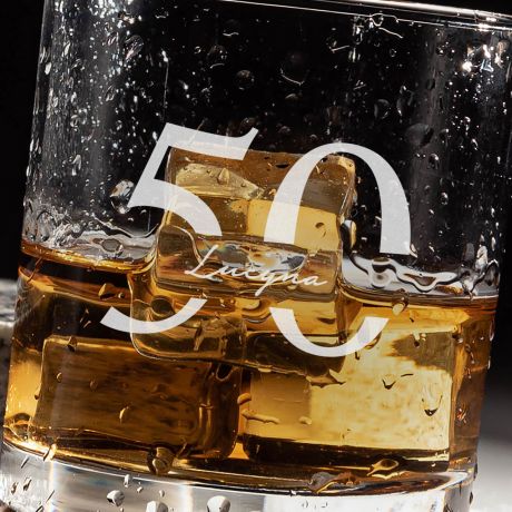 Grawerowana szklanka do whisky PREZENT NA 50 URODZINY prezent dla m�a na 50 urodziny