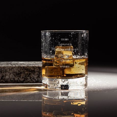Grawerowana szklanka do whisky SKALA prezent dla kumpla szklanka do whisky z grawerem prezent dla konesera whisky