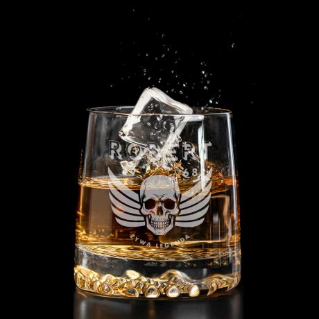 Grawerowana szklanka do whisky YWA LEGENDA prezent dla motocyklisty na urodziny  szklanka whisky z grawerem