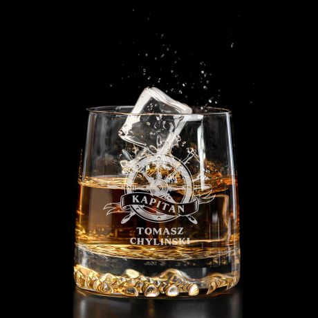 Grawerowana szklanka do whisky PREZENT DLA KAPITANA STATKU