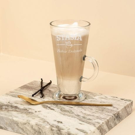 Grawerowana szklanka do latte PREZENT DLA BABCI
