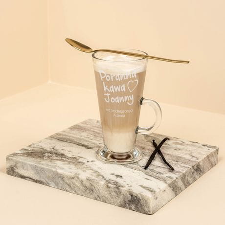 Grawerowana szklanka do latte PORANNA KAWA prezent dla ukochanej