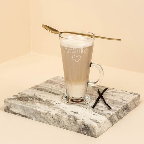 Grawerowana szklanka do latte PREZENT NA WALENTYNKI