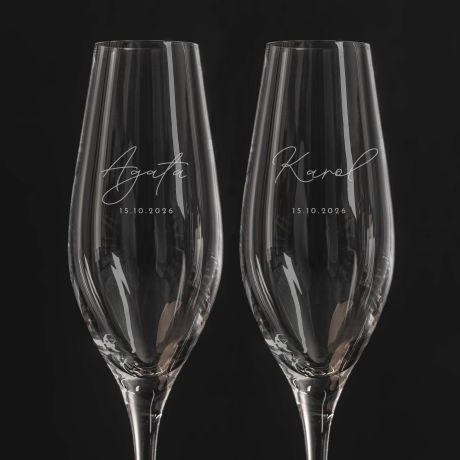 Grawerowane kieliszki do szampana PREZENT �LUBNY prezent dla pary m�odej kieliszki �lubne personalizowany prezent