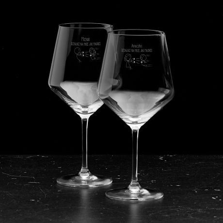 Grawerowane kieliszki na Walentynki MAGNETYZM prezent na Walentynki prezent dla pary