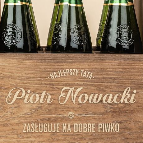 Grawerowane nosido na piwo NAJLEPSZY prezent dla taty skrzynka na piwo