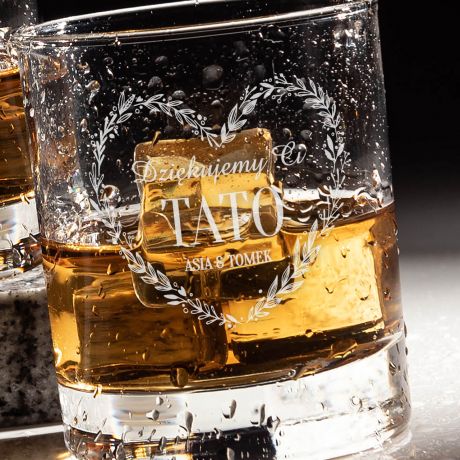 Grawerowane szklanki do whisky DZIKUJEMY podzikowanie lubne dla rodzicw