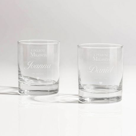 Grawerowane szklanki do whisky PREZENT NA 20 ROCZNIC� �LUBU DLA PRZYJACIӣ