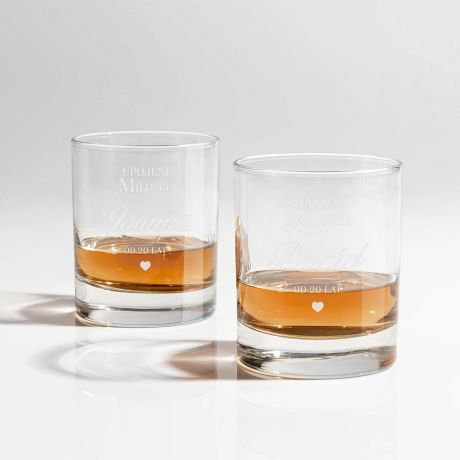 Grawerowane szklanki do whisky PREZENT NA 20 ROCZNIC� �LUBU DLA PRZYJACIӣ