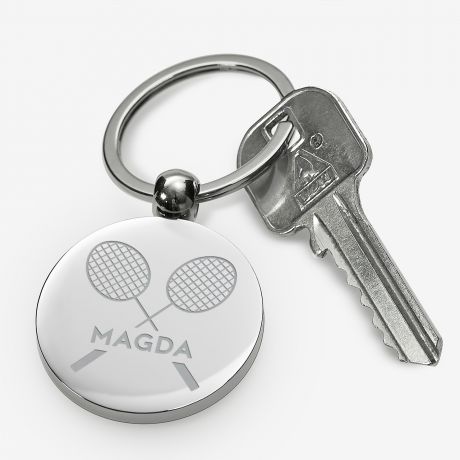 Grawerowany brelok BADMINTON breloczek do kluczy prezent dla sportowca gadet dla sportowca