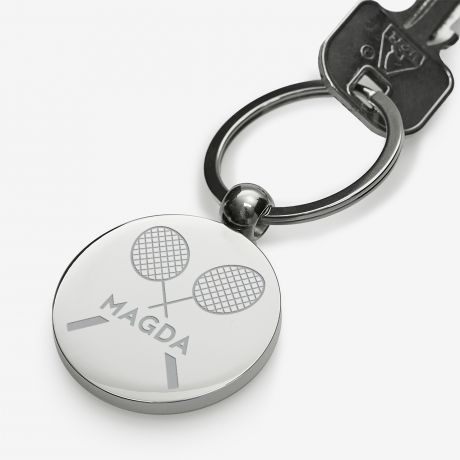 Grawerowany brelok BADMINTON breloczek do kluczy prezent dla sportowca gadet dla sportowca
