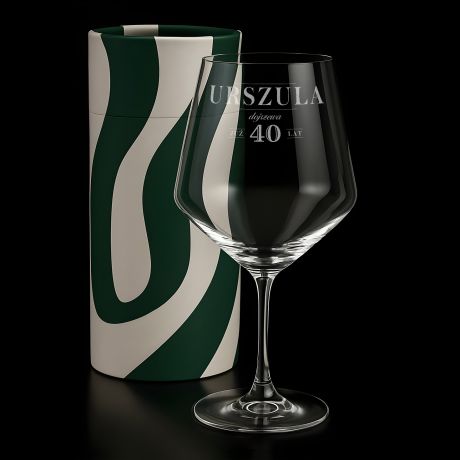 Grawerowany kieliszek do wina PREZENT NA 40 DLA NIEJ prezent dla niej na 40 urodziny prezent na czterdziestk