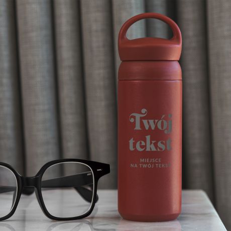 Grawerowany termos z rczk TWJ TEKST termos personalizowany prezent na urodziny