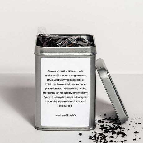 Herbata w puszce UPOMINEK DLA NAUCZYCIELA NA KONIEC ROKU