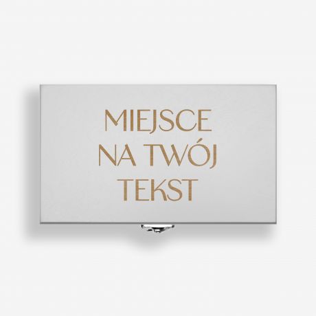 Herbata w szarej skrzynce z grawerem TWJ TEKST