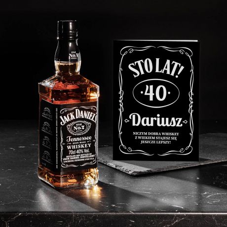 Jack Daniel's NA 40 URODZINY + kartka z yczeniami