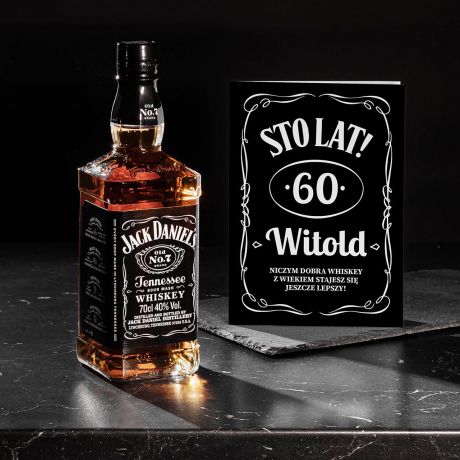 Jack Daniel's WHISKEY NA 60 URODZINY z dedykowan kartk