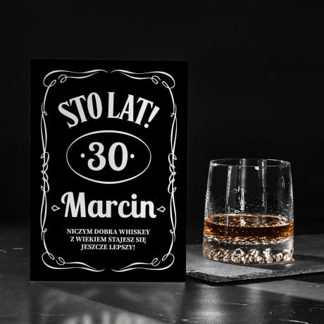 Whiskey na 30 urodziny JACK DANIELS NA PREZENT + kartka personalizowana prezent na 30 urodziny dla mczyzny
