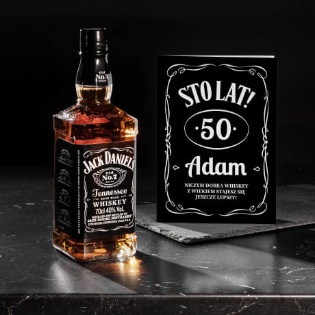 Whiskey JACK DANIEL'S NA 50 URODZINY + kartka personalizowana