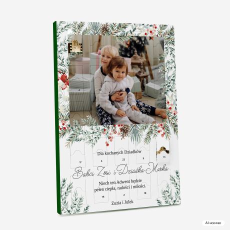 Personalizowany kalendarz adwentowy PREZENT DLA BABCI I DZIADKA
