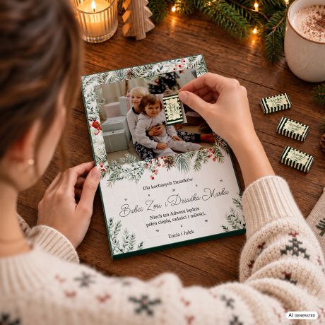 Personalizowany kalendarz adwentowy PREZENT DLA BABCI I DZIADKA