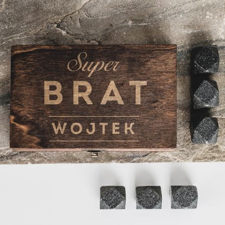 Kamienie chodzce do whisky SUPERBRAT prezent dla brata na urodziny