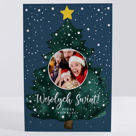 Kartka na święta Bożego Narodzenia CHOINKA kartka świąteczna ze zdjęciem
