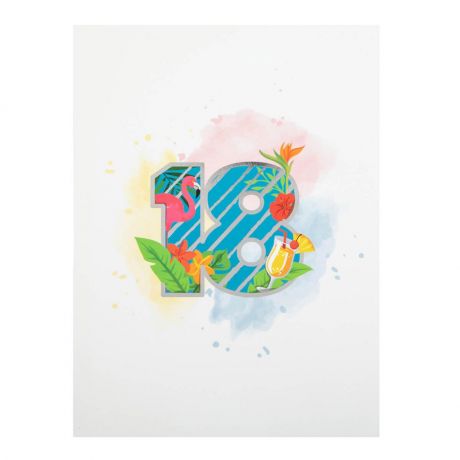 Kartka pop up na 18 urodziny TROPICAL
