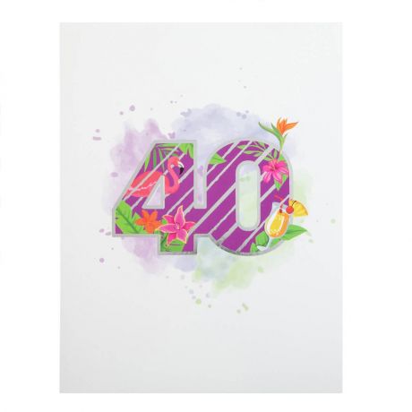 Kartka 40 urodziny TROPICAL pop up