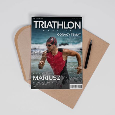 Kartka urodzinowa A4 MAGAZYN dla triathlonisty