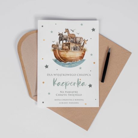 Personalizowana kartka A4 NA CHRZEST od chrzestnej kartka z okazji chrztu pamitka chrztu witego