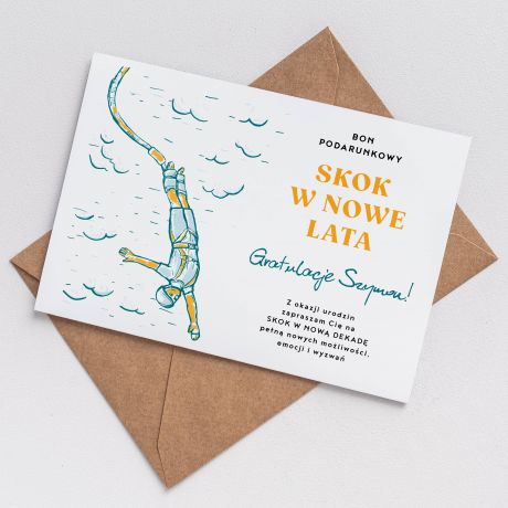 Kartka urodzinowa BON NA SKOK NA BUNGEE