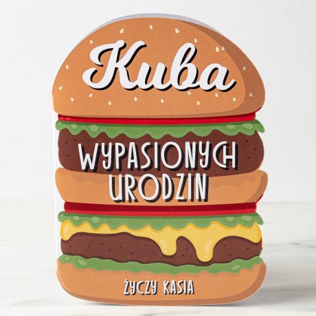 Kartka burger WYPASIONYCH URODZIN mieszny upominek dla niego