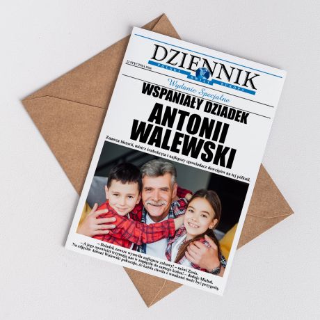�Kartka dla dziadka ze zdj�ciem DZIENNIK kartka na Dzie� Dziadka upominek dla dziadka