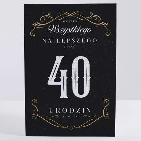 Personalizowana KARTKA NA 40 URODZINY dla niego
