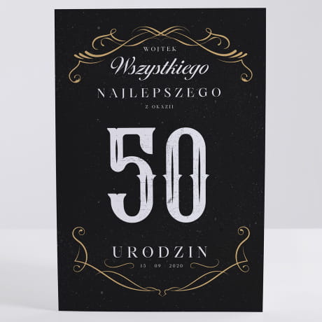 Personalizowana KARTKA NA 50 URODZINY dla niego kartka urodzinowa dla mczyzny upominek na 50 urodziny