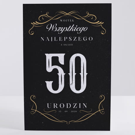 Personalizowana KARTKA NA 50 URODZINY dla niego