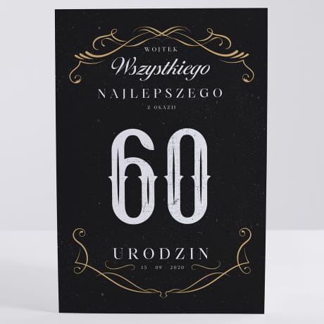 Personalizowana KARTKA NA 60 URODZINY dla niego