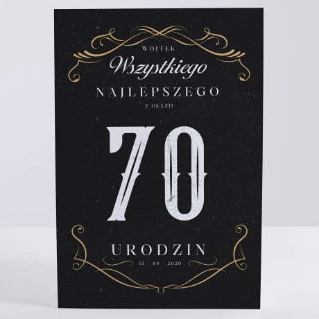 Personalizowana KARTKA NA 70 URODZINY dla niego