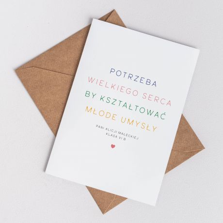 Kartka dla nauczyciela WIELKIE SERCE