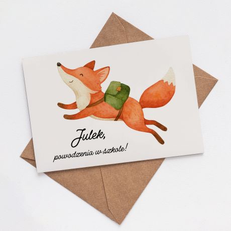 Kartka dla pierwszoklasisty Z OKAZJI ROZPOCZCIA SZKOY prezent dla pierwszoklasisty prezent dla 1 klasisty