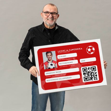Kartka dla pi�karza XXL LICENCJA ZAWODNIKA