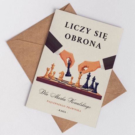 Kartka dla prawnika LICZY SI OBRONA prezent dla prawnika prezent z okazji obrony