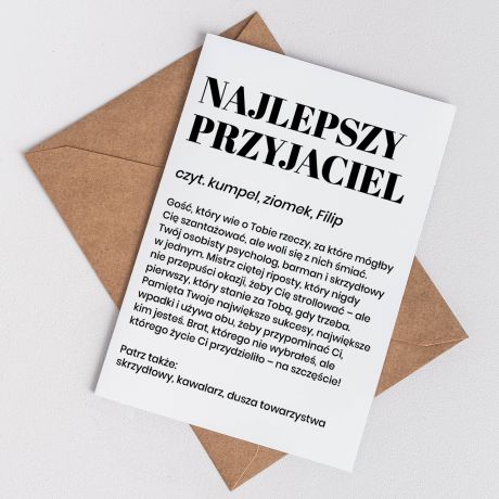 Kartka dla przyjaciela DEFINICJA kartka urodzinowa dla przyjaciela prezent dla przyjaciela