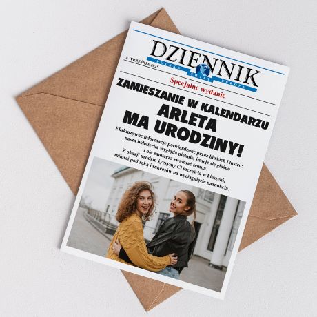 Kartka urodzinowa dla przyjaciki DZIENNIK kartka na urodziny kartka dla przyjaciki upominek dla przyjaciki