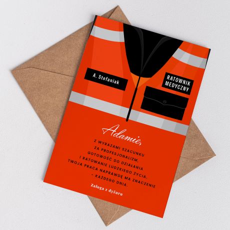 Kartka z personalizacj dla RATOWNIKA MEDYCZNEGO prezent dla ratownika medycznego personalizowana kartka