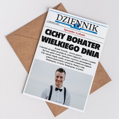 Kartka dla wiadka DZIENNIK ze zdjciem